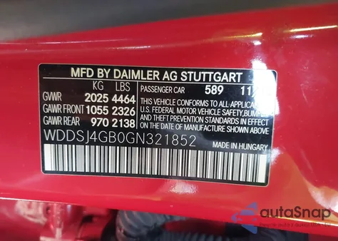 2016 Mercedes-Benz Cla 250 4Matic z USA, uszkodzony, nr VIN WDDSJ4GB0GN321852